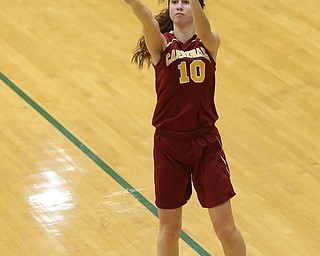 Cardinal Mooney Carolyn Kay (10) goes up for three in the fourth quarter of an OSHAA basketball game, Thursday, Feb. 1, 2018, in Youngstown. Ursuline won 76-54...(Nikos Frazier | The Vindicator)