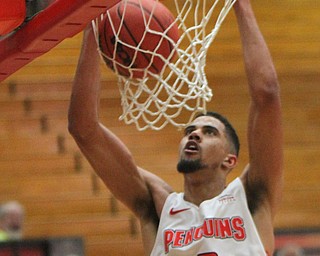 WilliamD. Lewis The Vindicator YSU's Devin Haygood(2) dunks during 2-1-18 action at YSU.