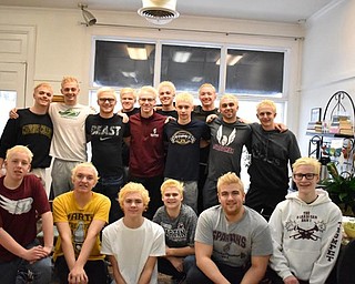 Neighbors | Submitted .The Boardman boys swim team dyed their hair blonde as part of a swimming tradition. Pictured are, from left, (front) Brendan Beam, Stephen Vasko, Teddy Anzevino, Egan Hare, Brendan Rutledge, Andy Beichner; (back) Kyle Kimerer, Callen Auluzia, Jordyn Stackpole, Jacob Thomas, Mason Rassega, Will Linker, Simon Mascola, David Giancola, Noah Basista and Mathew Dunlany.