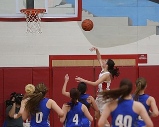 Columbiana's Taylor Hall (23) goes up for a layup in the third quarter of an OHSAA high school basketball game, Thursday, Feb. 8, 2018, in Columbiana. Columbiana won 36-23...(Nikos Frazier | The Vindicator)