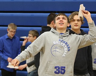  ROBERT K.YOSAY  | THE VINDICATOR..flying high with paper airplanes Nick Matisi --- A few hundred Hubbard High School students spent Friday at the schoolÕs STEM Festival where they put their creativity and STEM knowledge to the test. Students could choose to participate in contests including bridge building, creating and testing a trebuchet and an egg drop...-30-