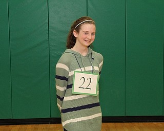 West Branch Middle School recently hosted its annual spelling bee. Above is Allison Zion, seventh-grade spelling bee winner, who will represent West Branch at the Vindicator Spelling Bee that will take place March 10 at Youngstown State University.