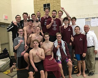 Neighbors | Submitted .The Boardman swim and dive team took first place in the A.A.C Championship at Warren G. Harding for the fourth year in a row wheere they broke school and conference records. Pictured are the boys Spartan swim and dive team. .