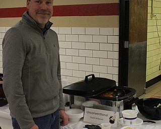 Neighbors | Abby Slanker.Dave Wilkeson entered his Smokin’ Chicken Chili in the Unconventional category at the Committee to Support Canfield Schools second annual Cardinal Chili Cook-off on Feb. 9.