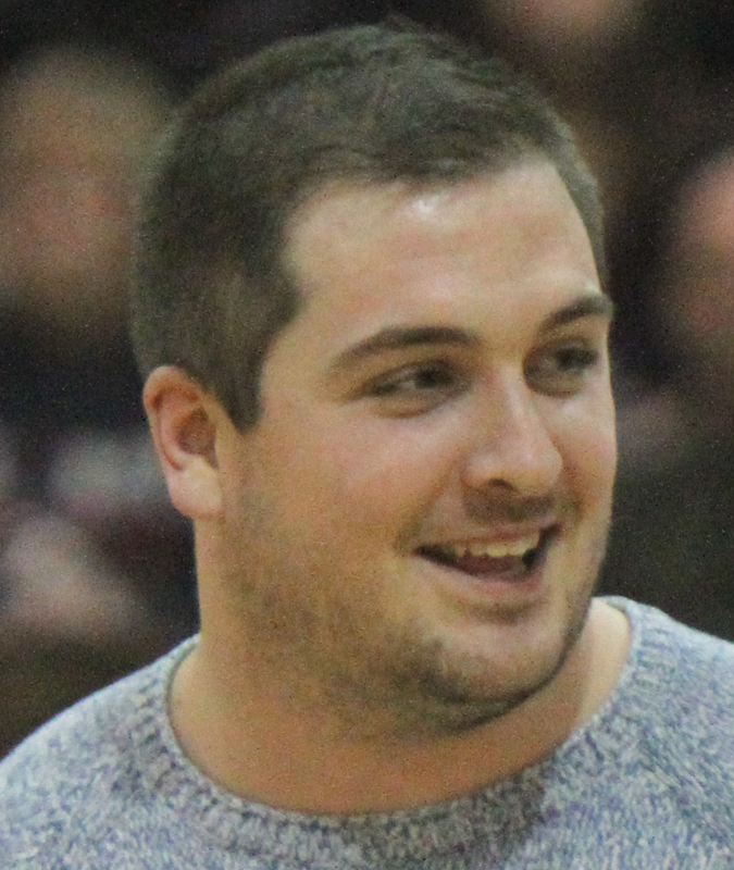 William D. Lewis The Vindicator   Corey Linsley  during 2-23-18 Boardman basketball game.