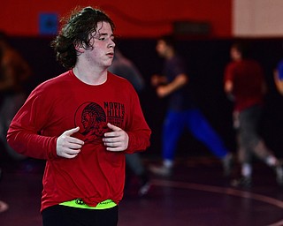 AUSTINTOWN, OHIO - FEBRUARY 28, 2018: South Range wrestler Anthony Czap during a wrestling practice at Fitch High School. DAVID DERMER | THE VINDICATOR