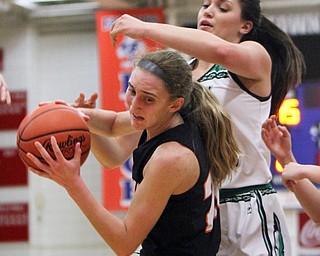 William D. Lewis The Vindicator  West Branch's Natalie Zuchowski(5) defends against Howland'sAlex Ochman(20) 03012018 wdl westbranch howland b.. 3-1-18 at Fitch.