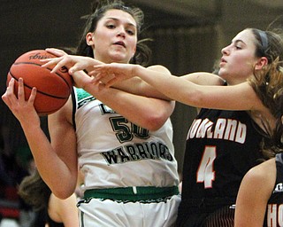 William D. Lewis The Vindicator  West Branch's Natalie Zuchowski(50)) and Howland'sMakenzie Maze(4) 3-1-18 at Fitch.