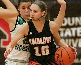 William D. Lewis The Vindicator  West Branch's Peyton alazaus(33) and) Howland's Gabby Hartzell(10) 3-1-18 at Fitch.