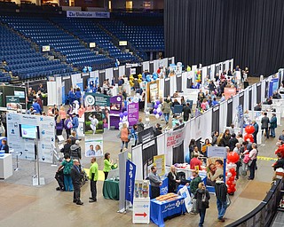 Looking down on the floor of the Valley Health and Wellness Expo held at the Covelli Centre on Saturday March 3, 2018...Photo by Scott Williams, The Vindicator.