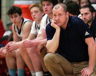 William D. Lewis The Vindicator McDonald Coach Jeff Rasile during 3-5-18 loss to Western Reserve at Struthers.