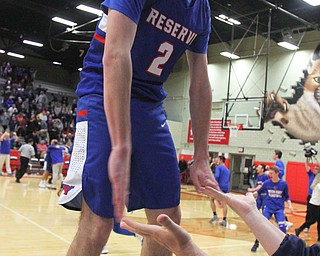 William D. Leiws The Vindicator  Western Reserve's Dom Velasquez(2) celebrates after his team defeated McDonald 3-5-18 at Struthers.