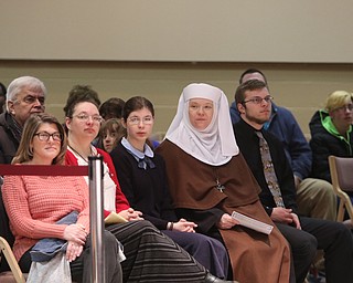             ROBERT  K. YOSAY | THE VINDICATOR..The 85th Spellling Bee at YSU and Kilcawley Center - 44 spellers came  down to  Mackenzie Sambroak 5th grader from Roosevelt Elementary in McDonald....The crowd watches as the BEE gets underway