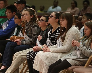             ROBERT  K. YOSAY | THE VINDICATOR..The 85th Spellling Bee at YSU and Kilcawley Center - 44 spellers came  down to  Mackenzie Sambroak 5th grader from Roosevelt Elementary in McDonald...Getting down tot he wire as the last 10 spellers... watch