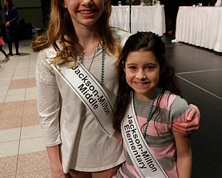             ROBERT  K. YOSAY | THE VINDICATOR..The 85th Spellling Bee at YSU and Kilcawley Center - 44 spellers came  down to  Mackenzie Sambroak 5th grader from Roosevelt Elementary in McDonald...SISTErS Jackson Milton Middle and Elementary  is Kate and Kristen Campbell