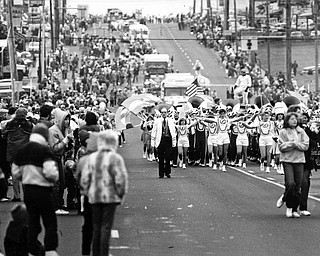 MARCHING ALONG: The Liberty High School Band was among the marching units that took part in the annual event...Photo taken on March 16, 1986...Photo by Patricia L. Fife.