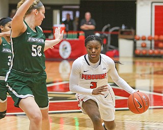  ROBERT K.YOSAY  | THE VINDICATOR..YSU Women went down to defeat against Binghamton 70-59  but not without a fight- The Penguins led by at least 10 at some point in the first half..-30-