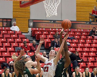  ROBERT K.YOSAY  | THE VINDICATOR..YSU Women went down to defeat against Binghamton 70-59  but not without a fight- The Penguins led by at least 10 at some point in the first half..-30-