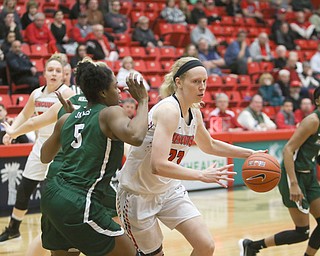  ROBERT K.YOSAY  | THE VINDICATOR..YSU Women went down to defeat against Binghamton 70-59  but not without a fight- The Penguins led by at least 10 at some point in the first half..-30-