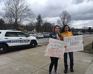 Eight Poland Seminary High School students walked out of their school at 10 a.m. Although they could face discipline for walking out of class, the students said it wasn’t a difficult choice. 