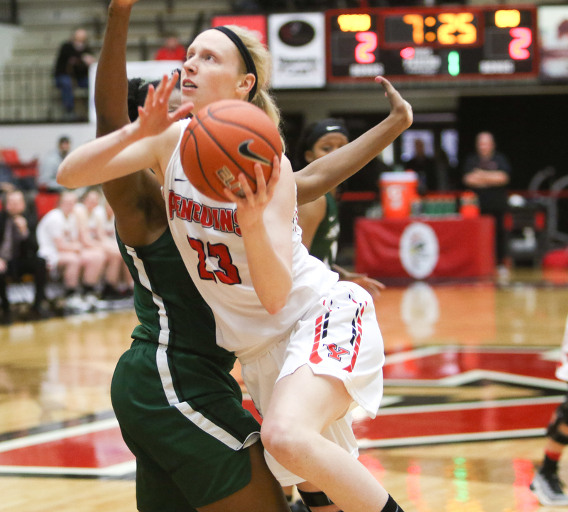  ROBERT K.YOSAY  | THE VINDICATOR..YSU Women went down to defeat against Binghamton 70-59  but not without a fight- The Penguins led by at least 10 at some point in the first half..-30-