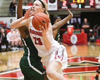  ROBERT K.YOSAY  | THE VINDICATOR..YSU Women went down to defeat against Binghamton 70-59  but not without a fight- The Penguins led by at least 10 at some point in the first half..-30-