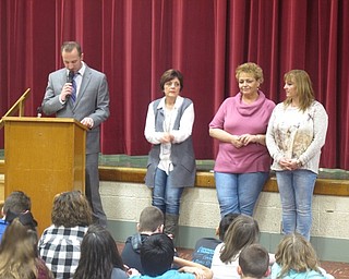 The teachers named the awards and chose the students who received the awards for Stadium Drive's Red Carpet Awards. Pictured are, from left, Principal Michael Zoccali and fourth-grade teachers Lisa Hughes, Mara Stevens and Lisa Cooper.