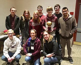 Neighbors | Submitted .Ocean Bowl team members from Boardman High School competed in the Penguin Bowl in Pittsburgh. Pictured are (front) Andy Beichner, Sophia McGee, Cora Ams; (back) Justin Olsen, Siena Larrick, Shayne Harris, David Wittman, Jack Pendleton, Nathaniel Hunter and Pranav Padmanabhan.