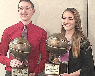 LaBrae’s Logan Kiser was named the Trumbull County Coaches Association’s boys basketball Player of the Year  and Newton Falls’ Izzy Kline received the award for the girls. The awards were announced Leo’s Ristorante in Howland on Monday night. 