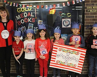 Neighbors | Abby Slanker.Hilltop Elementary School first-grade teacher Carrie Meranto and her students participated in the school’s Right to Read Winter Olympics-themed opening kick-off ceremony and parade on Feb. 26.