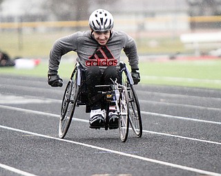 William D. Lewis The Vindicator   Micah Beckwith, Boardman 9th grader competes in track from a wheel chair.