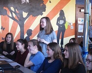 Neighbors | Zack Shively.Poland Middle School had a video chat with the Shanti Bhavan Children’s Project in Baliganapalli, Tamil Nadu in India on Feb. 27. Pictured, a student asked the Indian students about the weather in Baliganapalli.