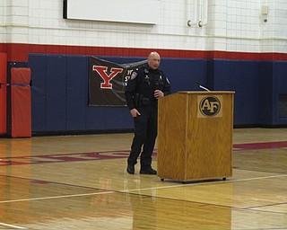 Neighbors | Zack Shively.Lieutenant Tom Collins spoke at Fitch's safety assembly. He listed the different school shootings that have had an impact on the nation as well as the school shootings in Ohio to show that these events can happen anywhere.