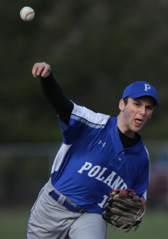 Poland pitcher Matt Speratti(16) during 4-5-18 game with Struthers at Cene.

William D. Lewis The Vindicator 