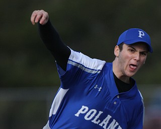 Poland pitcher Matt Speratti(16) during 4-5-18 game with Struthers at Cene.

William D. Lewis The Vindicator 