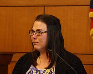Megan Lucariello is shown while testifying Thursday before Judge W. Wyatt
McKay.