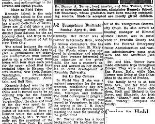 Dr. and Mrs. Damon Turner Operated Kennedy School for Gifted Children.

Story by Esther Hamilton.

Published Sunday, April 21, 1968.