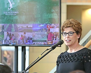  Jan Strasfeld, executive director of the  Youngstown Foundation, announces that the foundation will double the add-on it gives to nonprofits that receive donations through its Support Fund. The announcement is a way for the foundation to celebrate its 100th anniversary. 