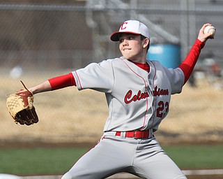 Columbiana pitcher Evan Kenneally (23) during 4-12-2018 game at Fitch.

William D. Lewis - The Vindicator