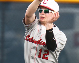  Columbiana's Zach Fahs (12) catches a fly ball during 4-12-18 game at Fitch.

William D. Lewis - The Vindicator