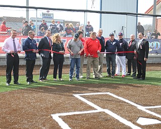 Austintown School and township officials were on hand for ribbon cutting ceremony for new Fitch baseball facility 4-12-18.

William D. Lewis - The Vindicator