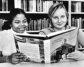 Daphne Bowman, left, and Cecelia Karcher, two 9th grade students.  ..Photo by Paul R. Schell.