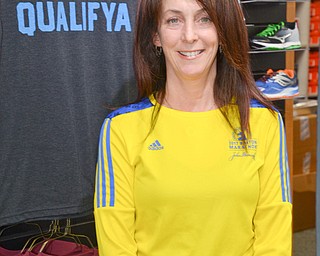 Christine Russo, from Canfield, is competing in the 122nd Boston Marathon on Monday, April 16, 2018.

Photo by Scott Williams - The Vindicator