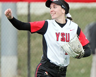 Youngstown State right fielder Lexi Zappitelli has emerged as one of the leaders in batting (No. 11) and on-base percentage (No. 9) in the nation. 

Photo by William D. Lewis - The Vindicator
