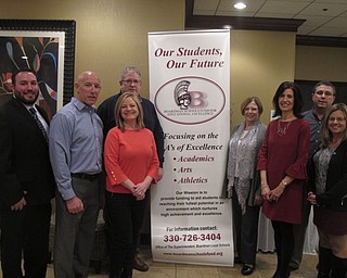 Neighbors | Zack Shively.The Boardman Schools Fund for Educational Excellence had their third annual reverse raffle dinner on March 9 at Holiday Inn to raise money for teacher mini-grants to fund teacher projects. Pictured are board members from the fund, from left, Donny Riccitelli, Superintendent Tim Saxton, Meg Harris, Brad Calhoun, Edie Davidson, Joyce Mistovich, John Fryda and Vickie Davis.