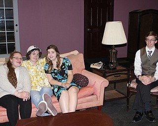 Neighbors | Abby Slanker.The Canfield High School Players will perform “The Odd Couple” April 21-22. Cast members include Kaleigh Ceci as Cecily Pigeon (left), Alex Sanders as Oscar Madison, Alanna Holden as Gwendolyn Pigeon and Gregory Halley as Felix Ungar (right).