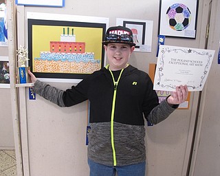 Neighbors | Zack Shively.Students who submitted artwork to the Exceptional Art Show received certificates and ribbons on their creations. Additionally, PSHS gave out special awards, such as "best landscape." Pictured is fourth-grader Lucas Parker of East Palestine Schools with his piece and award for best craftsmanship.