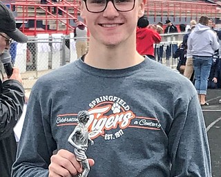 Bethany Crouch of South Range and Garrett Walker of Springfield earned the girls and boys Rob Ruane Award in Division II at the Mahoning County Track and Field Championships at Fitch High School on Saturday.