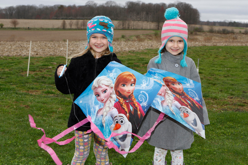 L-R) Abigail (6) and Rebecka (5) Rawlison of Austintown pose with their "Frozen" kites during the Kite Festival at the Mill Creek Metro Parks Farm in Canfield on Saturday morning.  

4/28/18

Dustin Livesay  |  The Vindicator  

Mill Creek Park