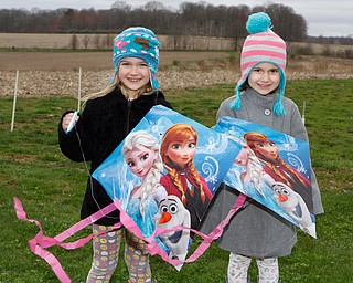 L-R) Abigail (6) and Rebecka (5) Rawlison of Austintown pose with their "Frozen" kites during the Kite Festival at the Mill Creek Metro Parks Farm in Canfield on Saturday morning.  

4/28/18

Dustin Livesay  |  The Vindicator  

Mill Creek Park